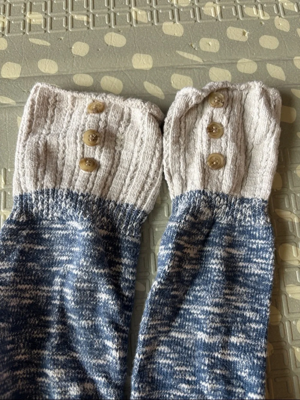 Button Knee High Boot Socks